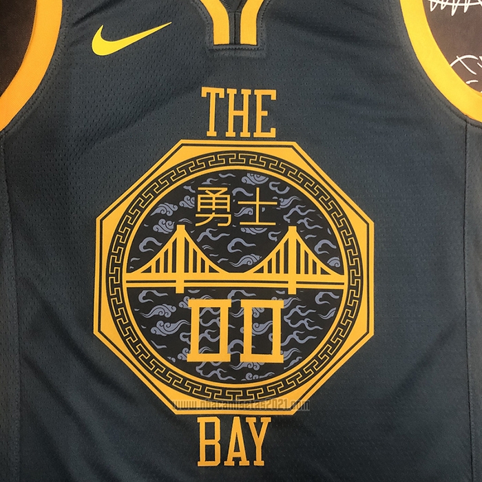 Camiseta Golden State Warriors Jonathan Kuminga #00 Ciudad 2018-19 Azul
